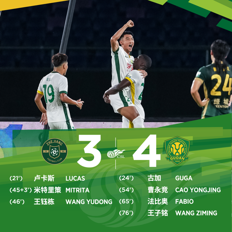 国安对阵绿城，目标必须是三分